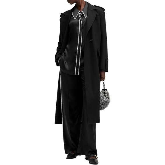 NWOT AllSaints Charli Stitch black Shirt top size US 4 - Picture 11 of 12